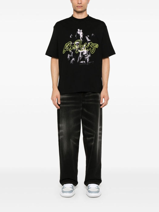 Script Mary Skate T-Shirt OMAA120F24JER0081084 BLACK MULTICOLOR OFF-WHITE 