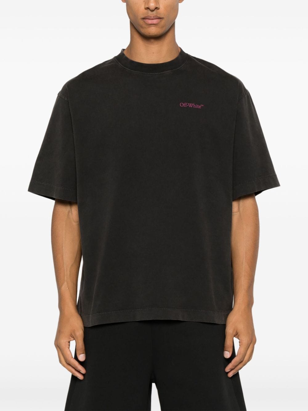 Bacchus Skate T-shirt OMAA120F24JER00A1068 BLACK FUSHSIA OFF-WHITE 