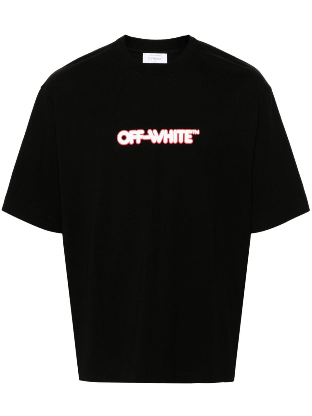 logo-print T-shirt OMAA120F24JER00E1001 BLACK WHITE OFF-WHITE 