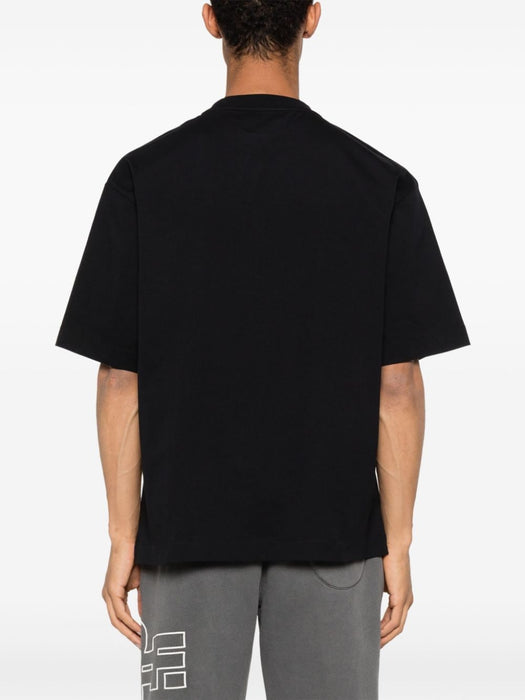 logo-print cotton T-shirt OMAA120F24JER00M1001 BLACK WHITE OFF-WHITE 