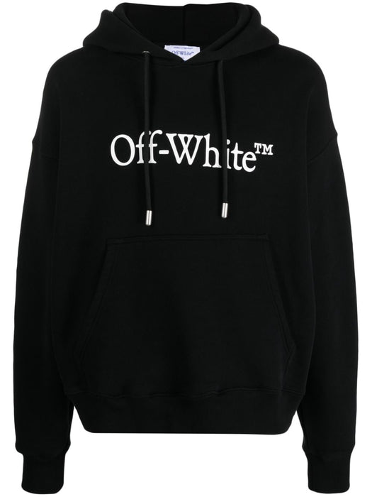 Big Bookish Skate cotton hoodie<BR/> OMBB085C99FLE0121001 BLACK WHITE OFF-WHITE 