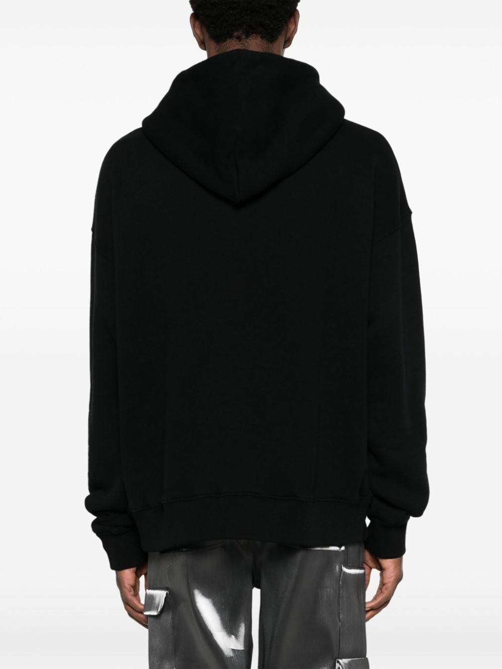 Big Bookish Skate cotton hoodie<BR/> OMBB085C99FLE0121001 BLACK WHITE OFF-WHITE 