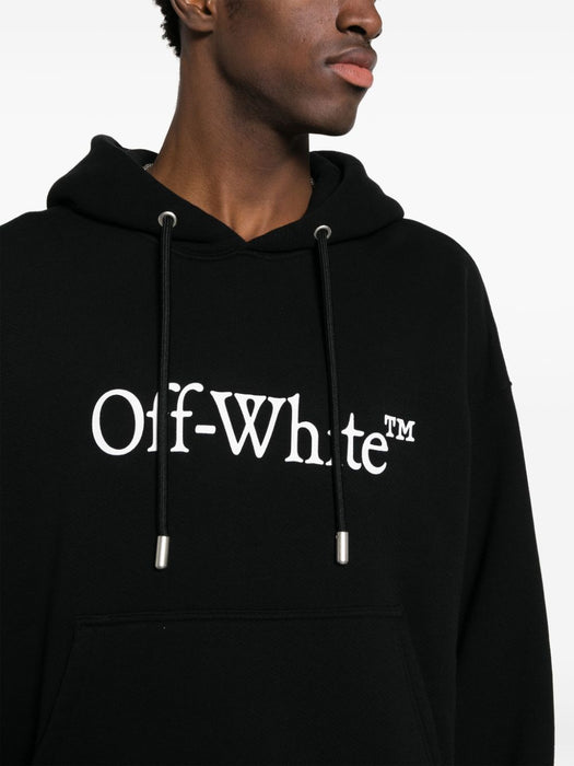 Big Bookish Skate cotton hoodie<BR/> OMBB085C99FLE0121001 BLACK WHITE OFF-WHITE 