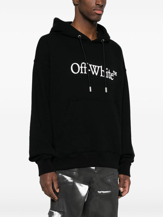 Big Bookish Skate cotton hoodie<BR/> OMBB085C99FLE0121001 BLACK WHITE OFF-WHITE 