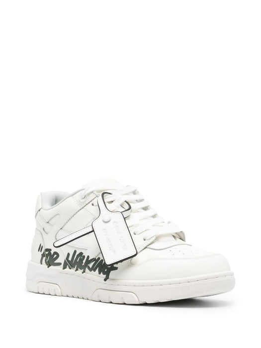 Out Of Office "For Walking" leather sneakers OMIA189C99LEA0120110 WHITE BLACK OFF-WHITE 