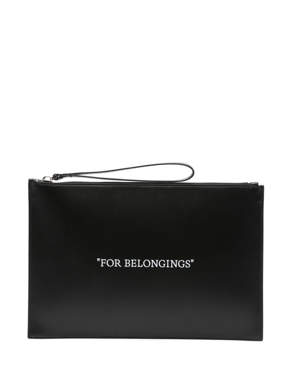 Quote clutch bag OMNS02AF24LEA0011001 BLACK WHITE OFF-WHITE 