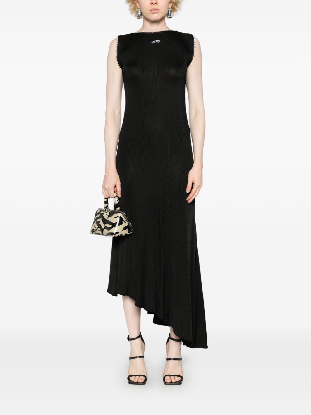 logo-embroidered dress OWDB505F24JER0011001 BLACK WHITE OFF-WHITE 