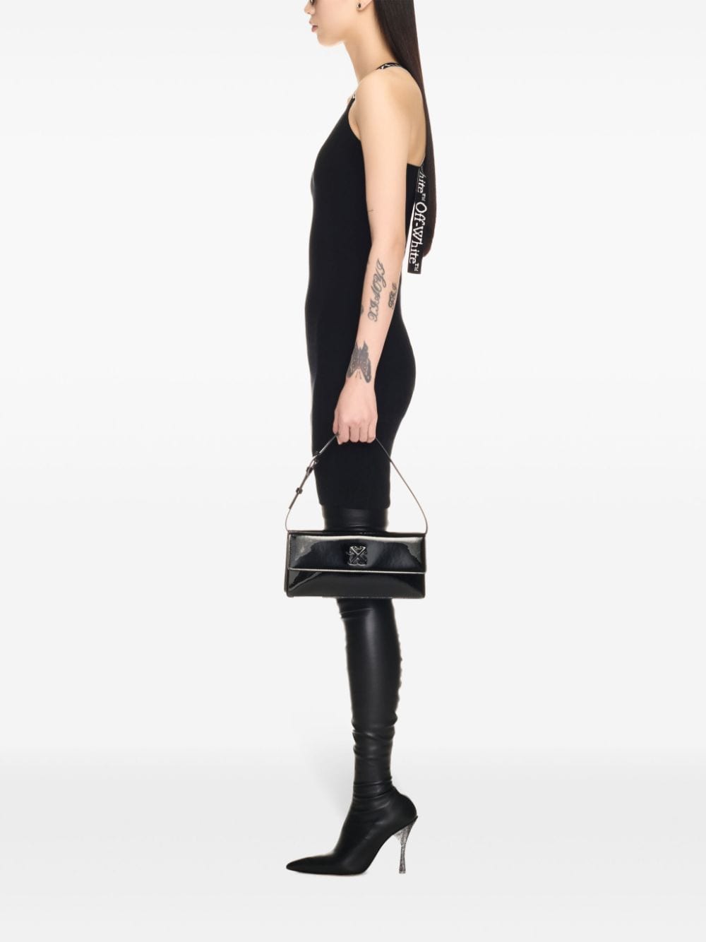 Jitney 1.0 shoulder bag OWNN172F24LEA0041010 BLACK OFF-WHITE 
