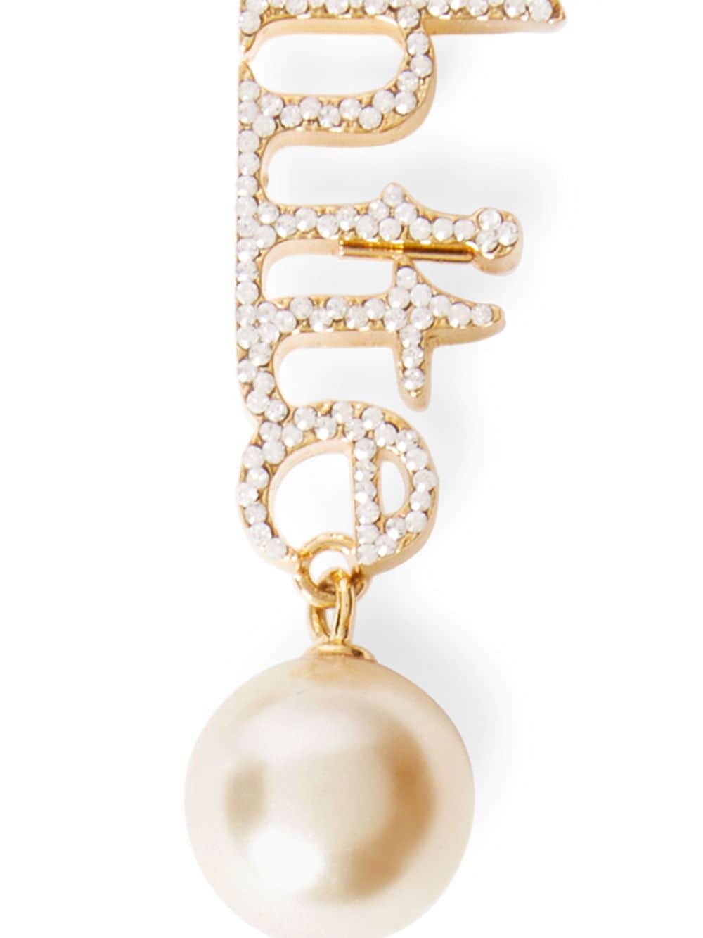 logo pearl drop earrings OWOD298F24MET0017601 GOLD WHITE OFF-WHITE 