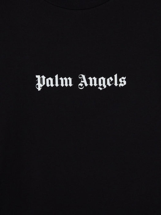 printed cotton T-shirt PMAA089C99JER0031001 BLACK WHITE PALM ANGELS 