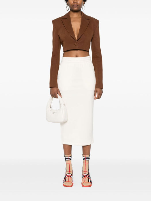 triangle-logo jersey midi skirt 131104 S OOO 15EZF0018 PRADA 