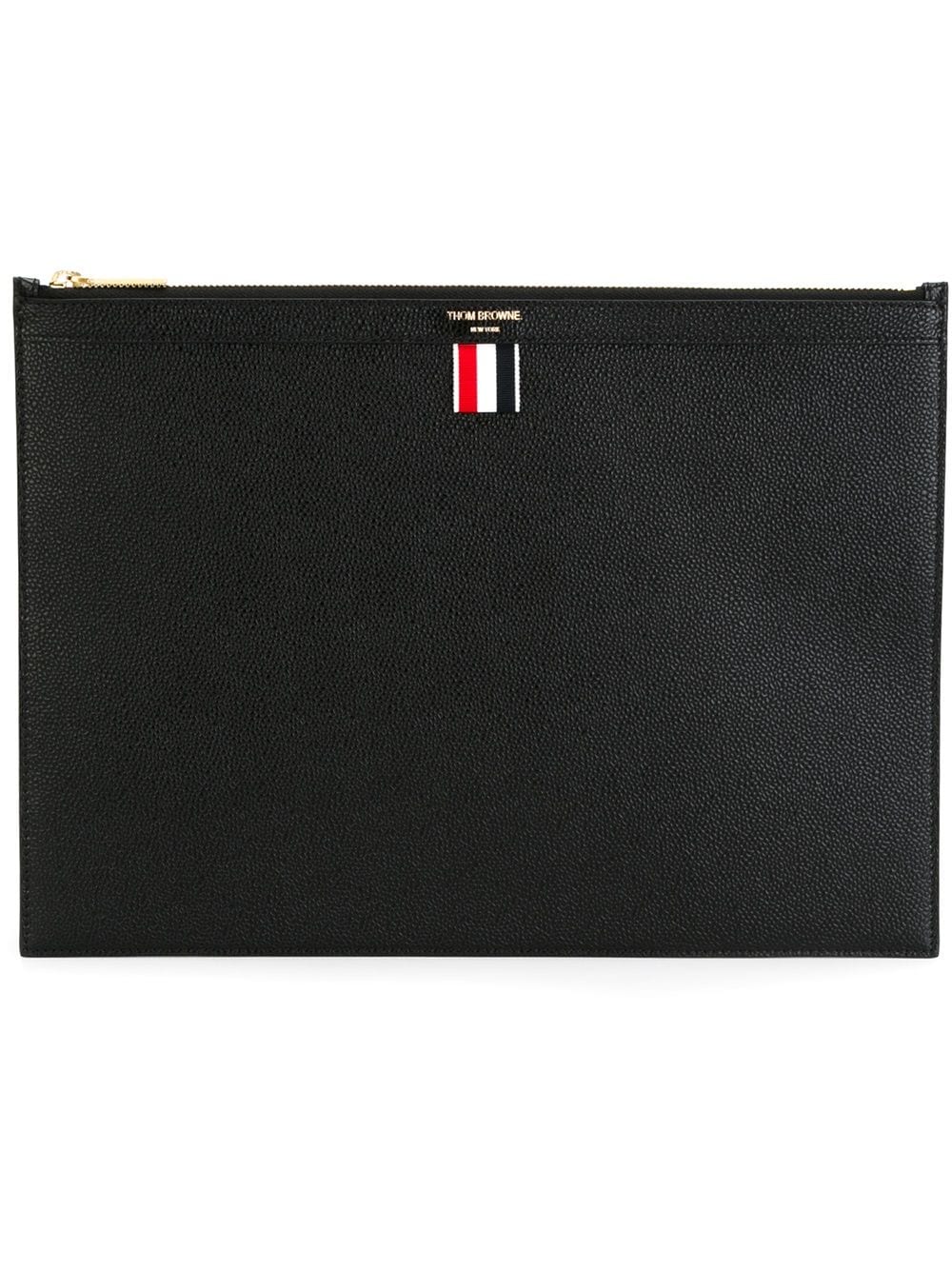 logo-stamp leather document holder MAC021L 00198001 THOM BROWNE 