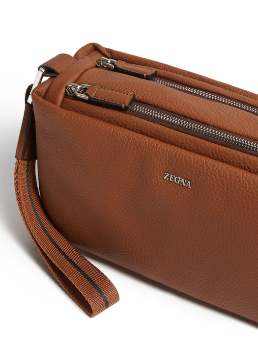logo-plaque leather clutch bag RLHCVM-E1848Z VSI ZEGNA 