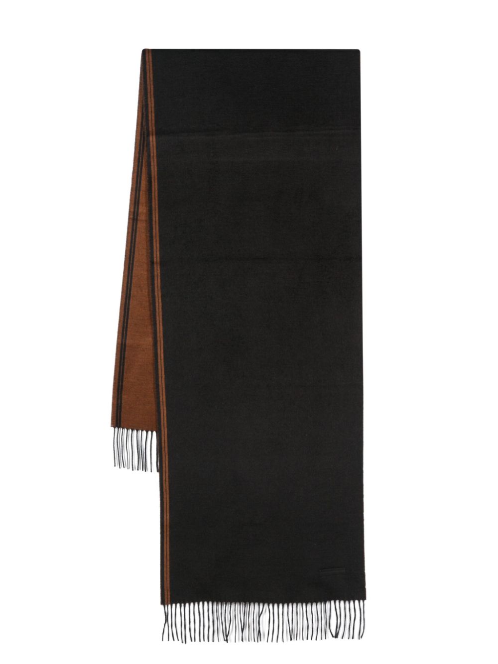 fringed silk scarf RZ8L21SA8-24B BK1 ZEGNA 