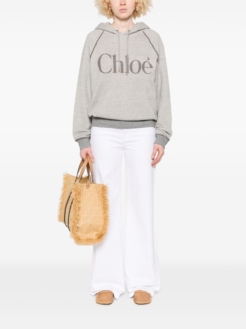 logo-print hoodie 25AJH10179 060 CHLOÉ 