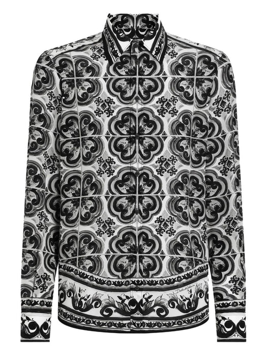 Majolica-print button-up shirt G5MM4T HI1Y5IU3TN DOLCE & GABBANA 