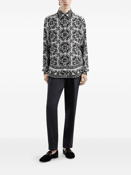 Majolica-print button-up shirt G5MM4T HI1Y5IU3TN DOLCE & GABBANA 