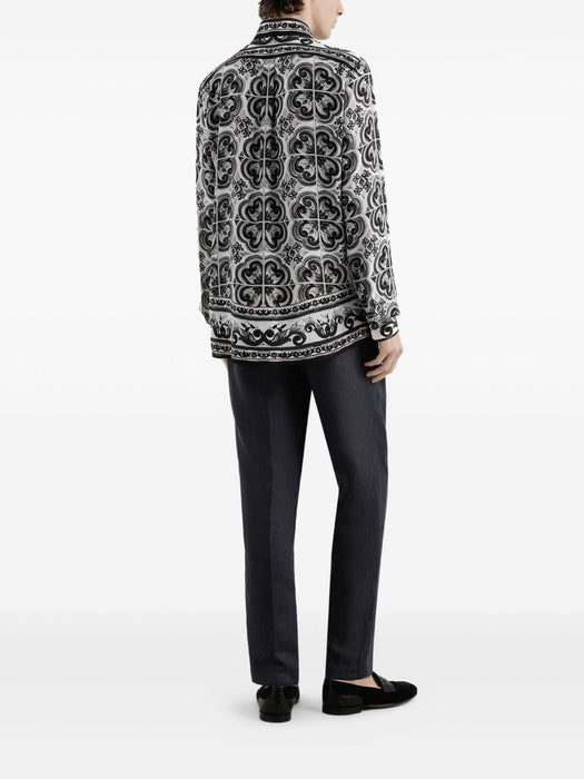 Majolica-print button-up shirt G5MM4T HI1Y5IU3TN DOLCE & GABBANA 