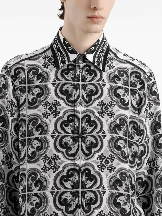 Majolica-print button-up shirt G5MM4T HI1Y5IU3TN DOLCE & GABBANA 