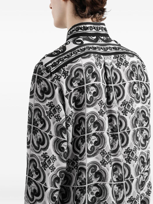 Majolica-print button-up shirt G5MM4T HI1Y5IU3TN DOLCE & GABBANA 