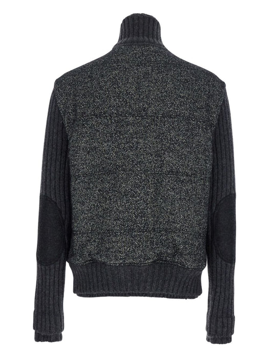herringbone-pattern ribbed-knit bomber jacket G9BVST GJ846N0352 DOLCE & GABBANA 