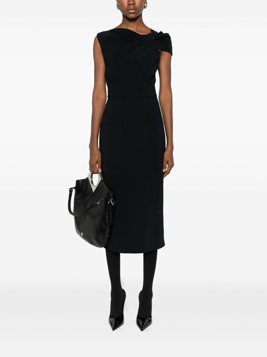 draped-detail one-shoulder midi dress BW22MV164K001 001 GIVENCHY 