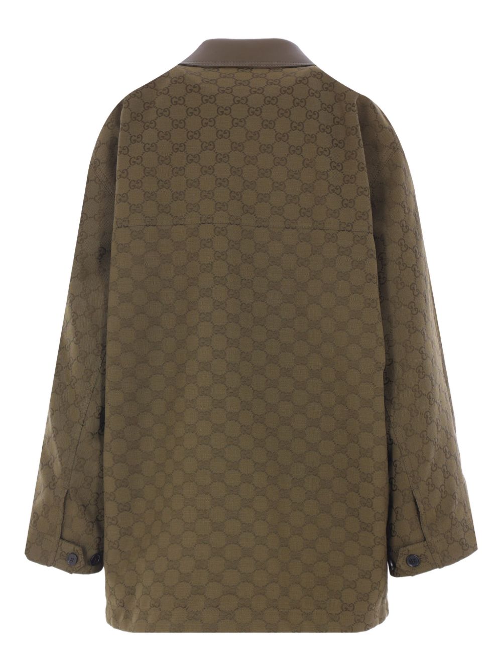 GG monogram leather-trimmed oversized jacket 826626 Z8B1O3602 GUCCI 