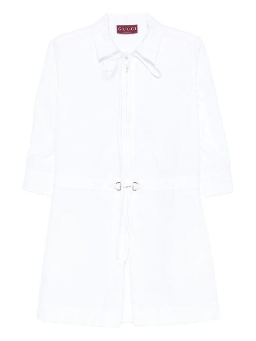 Horsebit-detail poplin dress 832066 Z8B119000 GUCCI 