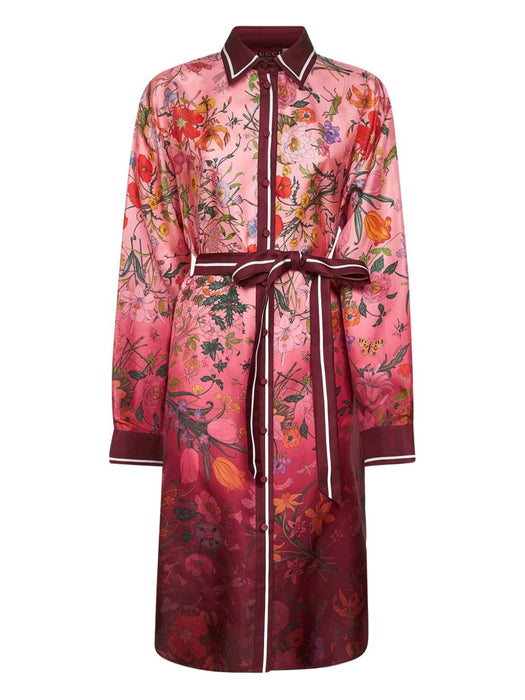 floral-print belted shirt dress 835742 ZATGV5057 GUCCI 