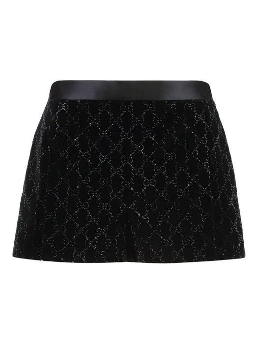 crystal-embroidery velvet shorts 835784 ZJV751000 GUCCI 