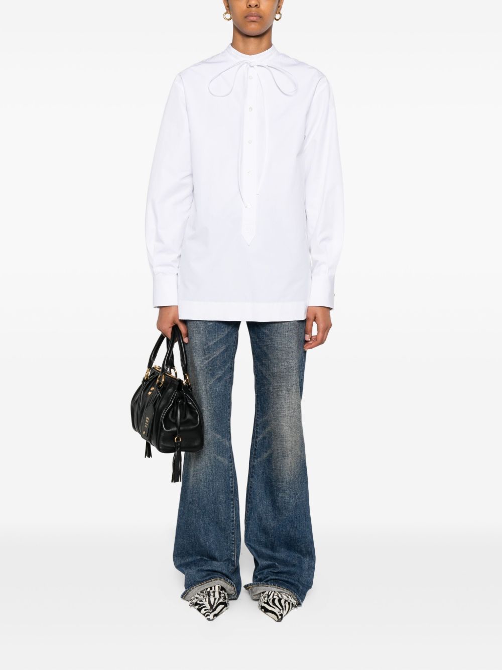 neck-tie long-sleeve top 836454 Z7ADR9000 GUCCI 
