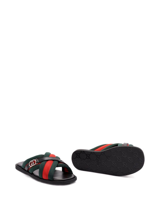 Maverik Web-striped cross-strap sandals 838084 HAAHH8449 GUCCI 