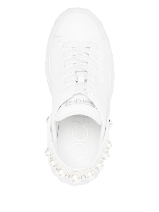 50mm pearl-slingback platform sneakers DIAMOND MAXI/PEARL NQK V WHITE/WHITE JIMMY CHOO 