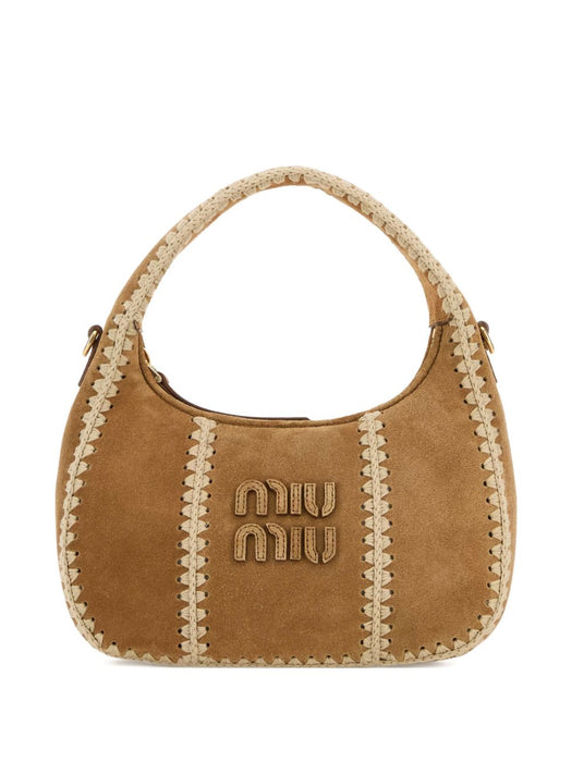 Wander suede braided shoulder bag<BR/><BR/> 5BC125 V OWR 2IBGF0401 MIU MIU 