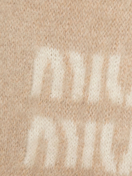 logo-jacquard fringed scarf 5FS062 2CQDF0018 MIU MIU 