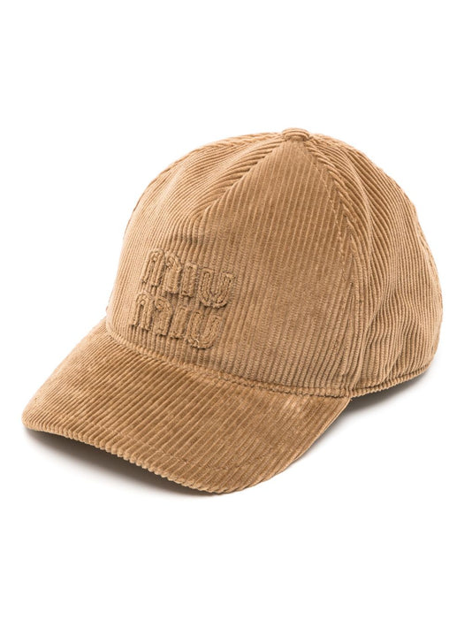 logo-appliqué corduroy baseball cap 5HC179 2F81F0401 MIU MIU 
