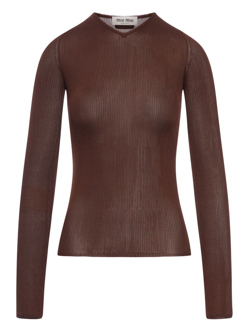 ribbed long-sleeve T-shirt MML01B S OOO 18BQF0324 MIU MIU 