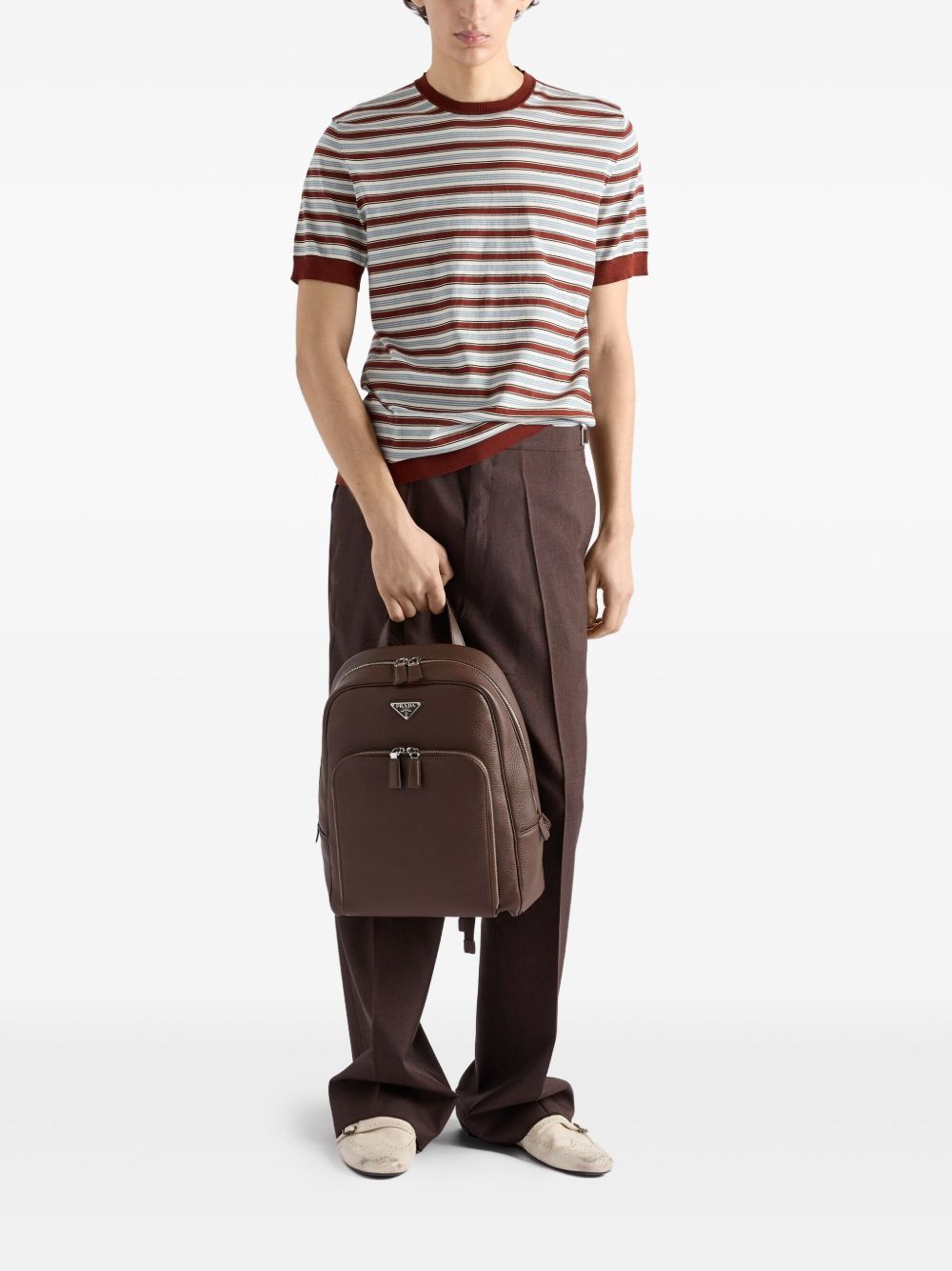 structured leather backpack 2VZ102 V DOO 2BBEF0038 PRADA 