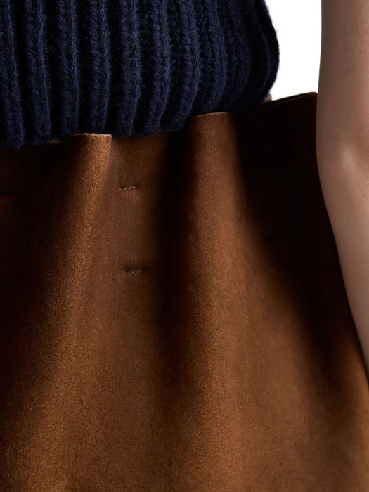 elasticated-waistband suede mini skirt 51927 S OOO 173BF0324 PRADA 