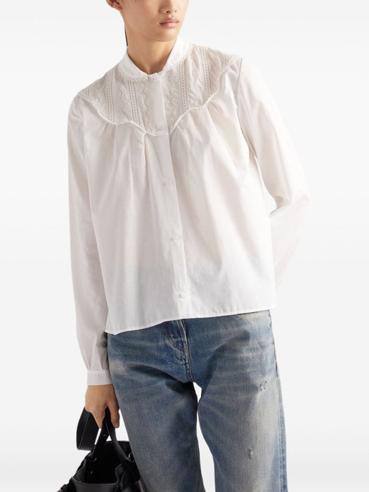 band-collar batiste shirt P458IR S OOO 17GLF0009 PRADA 