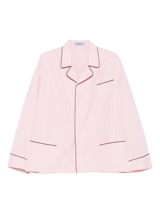 striped contrast-trim shirt<BR/><BR/> P479I S OOO 18OVF0924 PRADA 