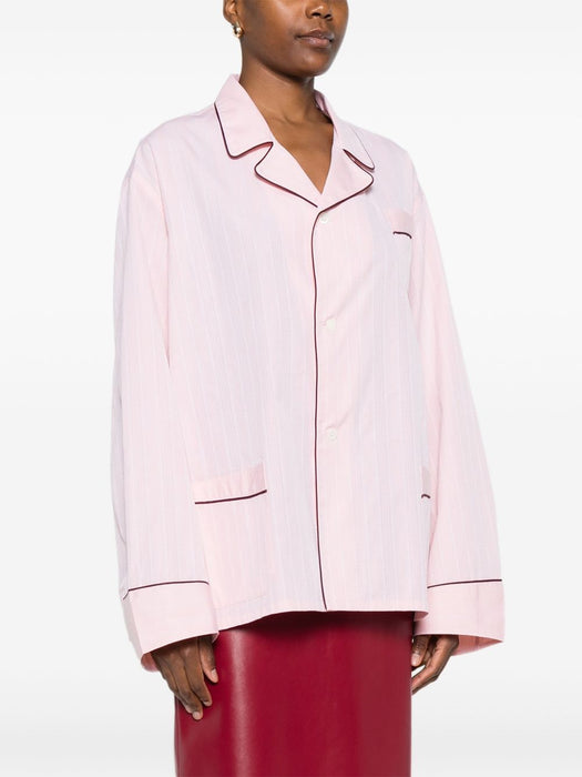 striped contrast-trim shirt<BR/><BR/> P479I S OOO 18OVF0924 PRADA 