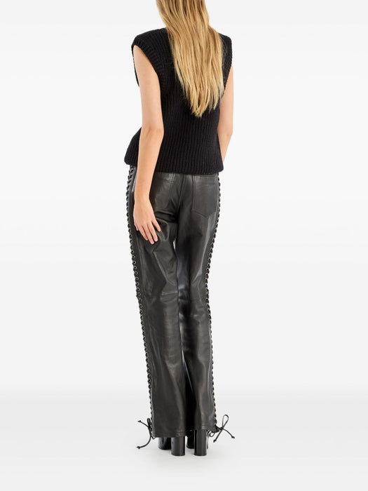 laced leather trousers<BR/><BR/><BR/><BR/><BR/><BR/><BR/><BR/> 115133100 100 ROTATE 