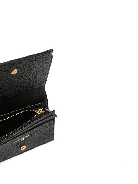 pebbled logo plaque cardholder 668290 BOWA11000 SAINT LAURENT 