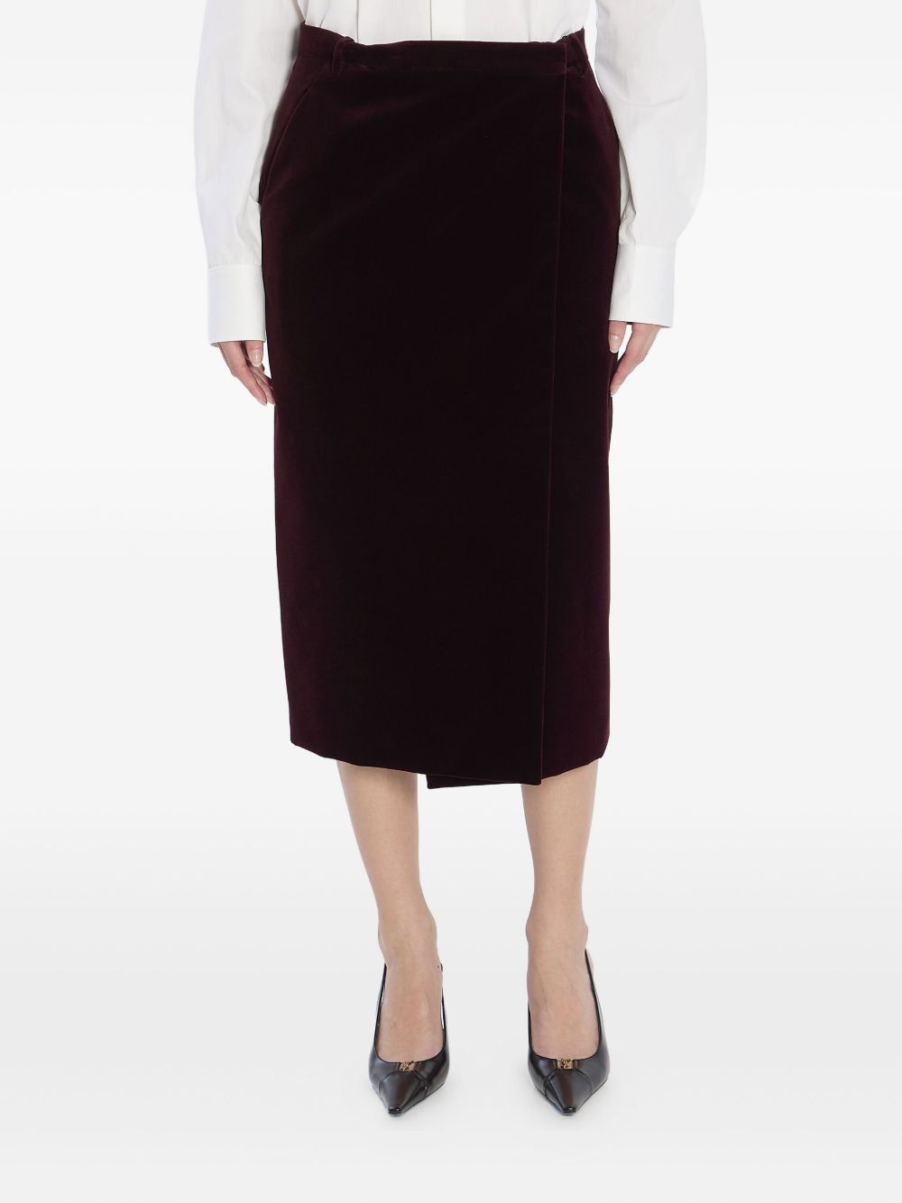 velvet midi skirt 826769 Y615W6500 SAINT LAURENT 