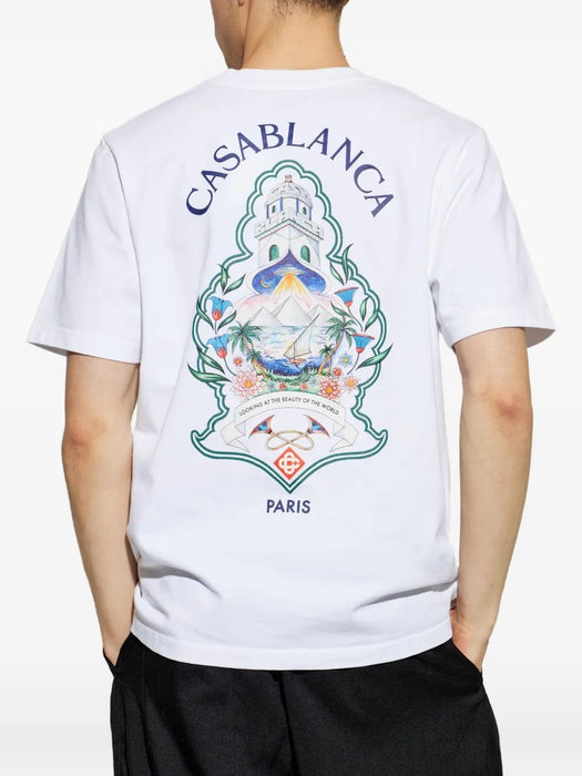 Hotel Emblem Short Sleeve T-Shirt M-PF26-JTS-001-01  CASABLANCA 