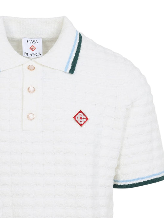 Bouclé Short Sleeve Polo Shirt M-PF26-KW-999-01  CASABLANCA 