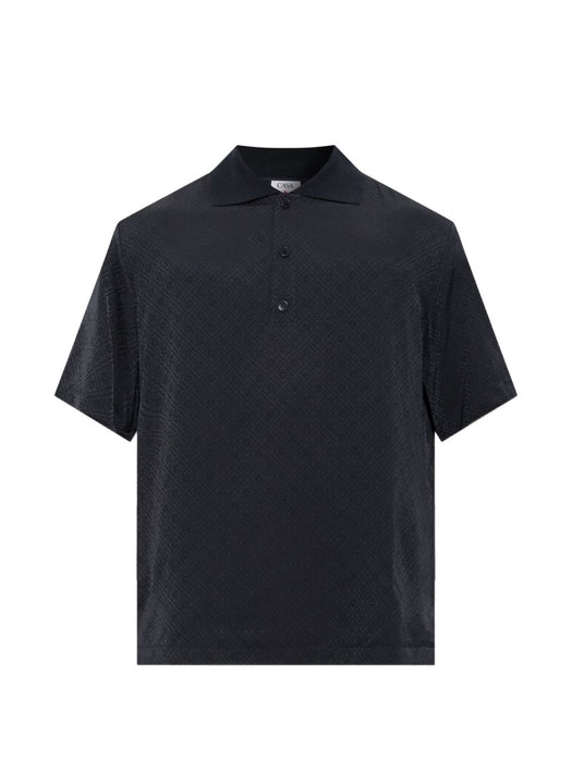 Dark navy knit collar short sleeve polo shirt M-PF26-SH-286-01  CASABLANCA 