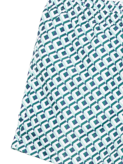 Green Cubist Monogram Printed Swim Shorts M-PF26-TR-032-02  CASABLANCA 