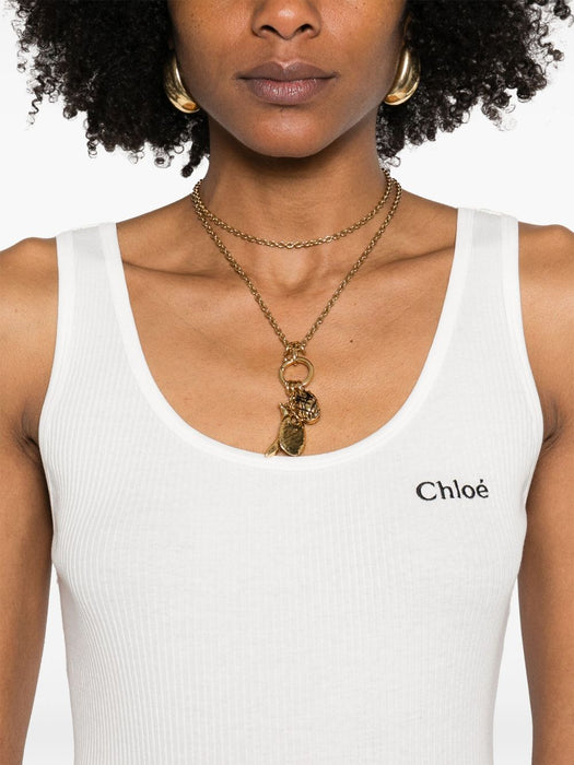 Logo tank top in jersey CH25SJH12180 101 CHLOÉ 